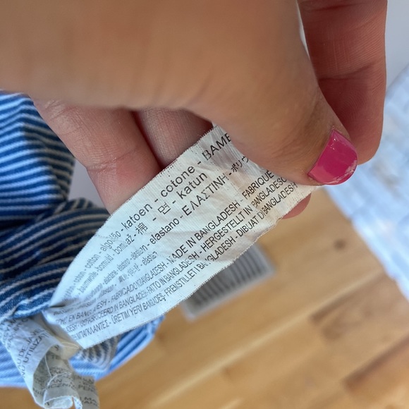 Zara denim blue and white stripped top size small - Picture 5 of 7
